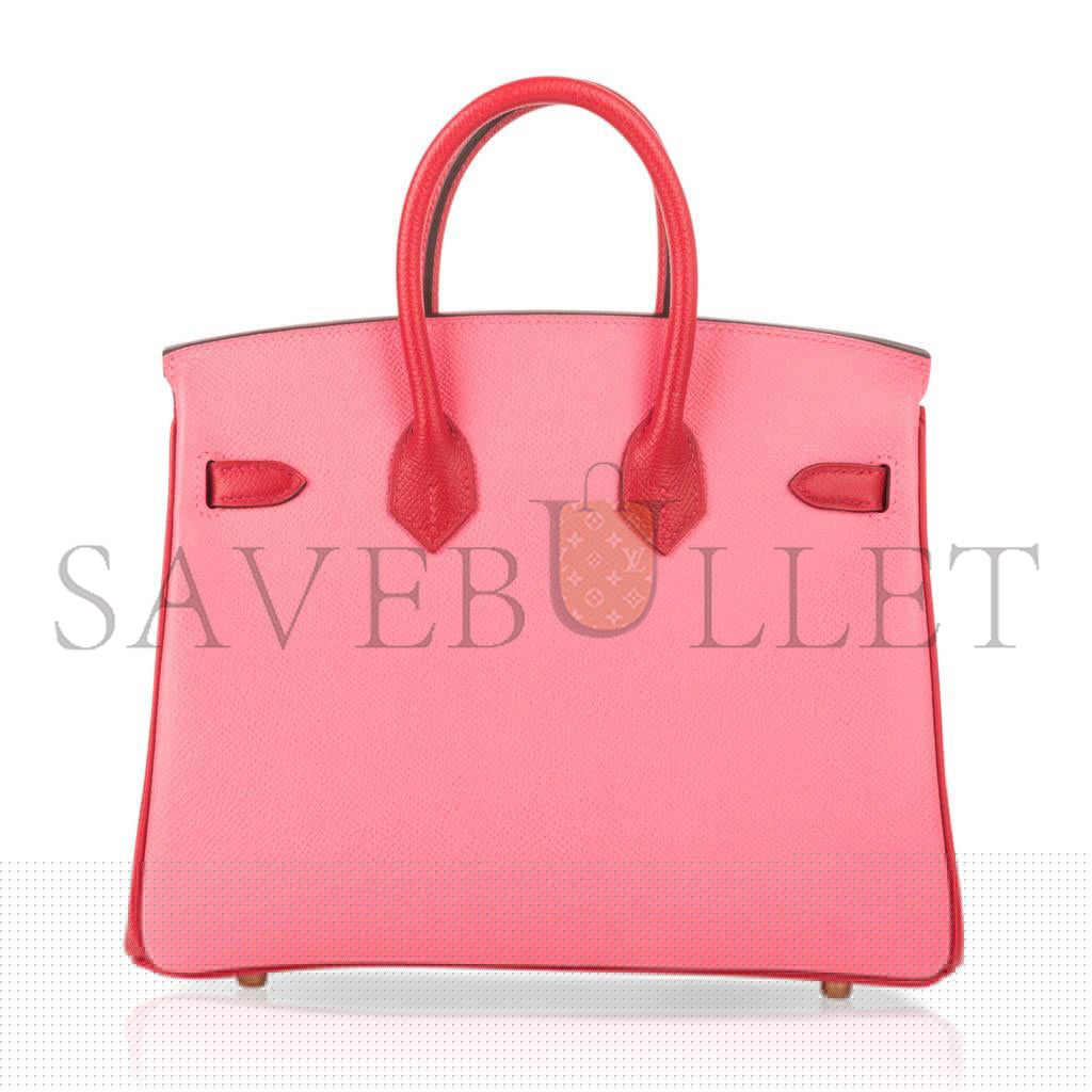 H**mes birkin 30 epsom lipstick pink and red gold buckle bag h028369ck72 (30*23*15cm)